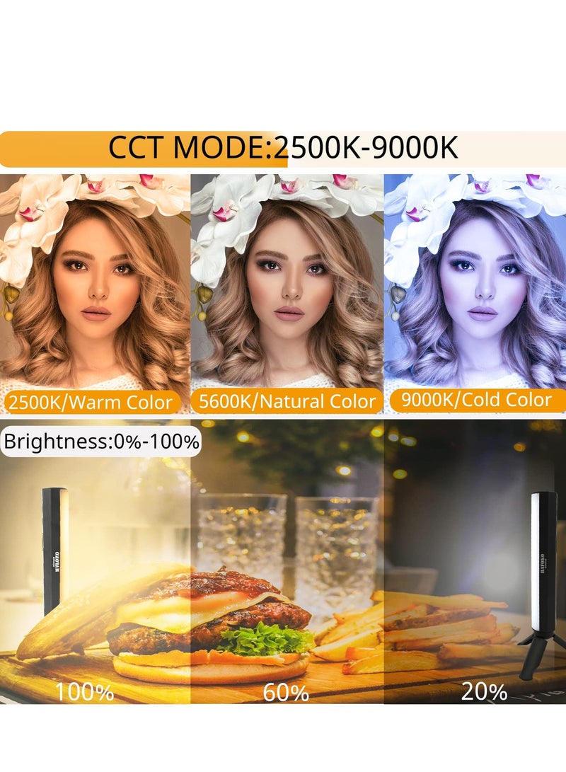 LED Light Stick, Photography for Photo Video Shooting, W200 RGB Handheld Vlog w Magnetic Built-in Battery 3000mAh Compatible with Vlogging YouTube TikTok Living, 1Pcs - Image 2